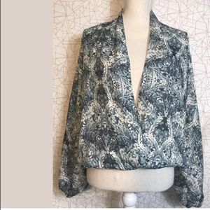 Haute Hippie 100% Silk Faux Wrap Tapestry Floral